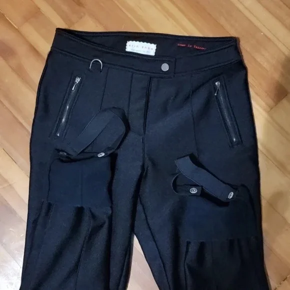 EUC Erin Snow Eschler Ski Pants Size 8 Ankle Straps Black